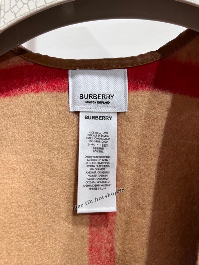 BURBERRY專櫃新款U型絨羊毛毯 巴寶莉雙面提花斗篷大披肩 mmyj2398